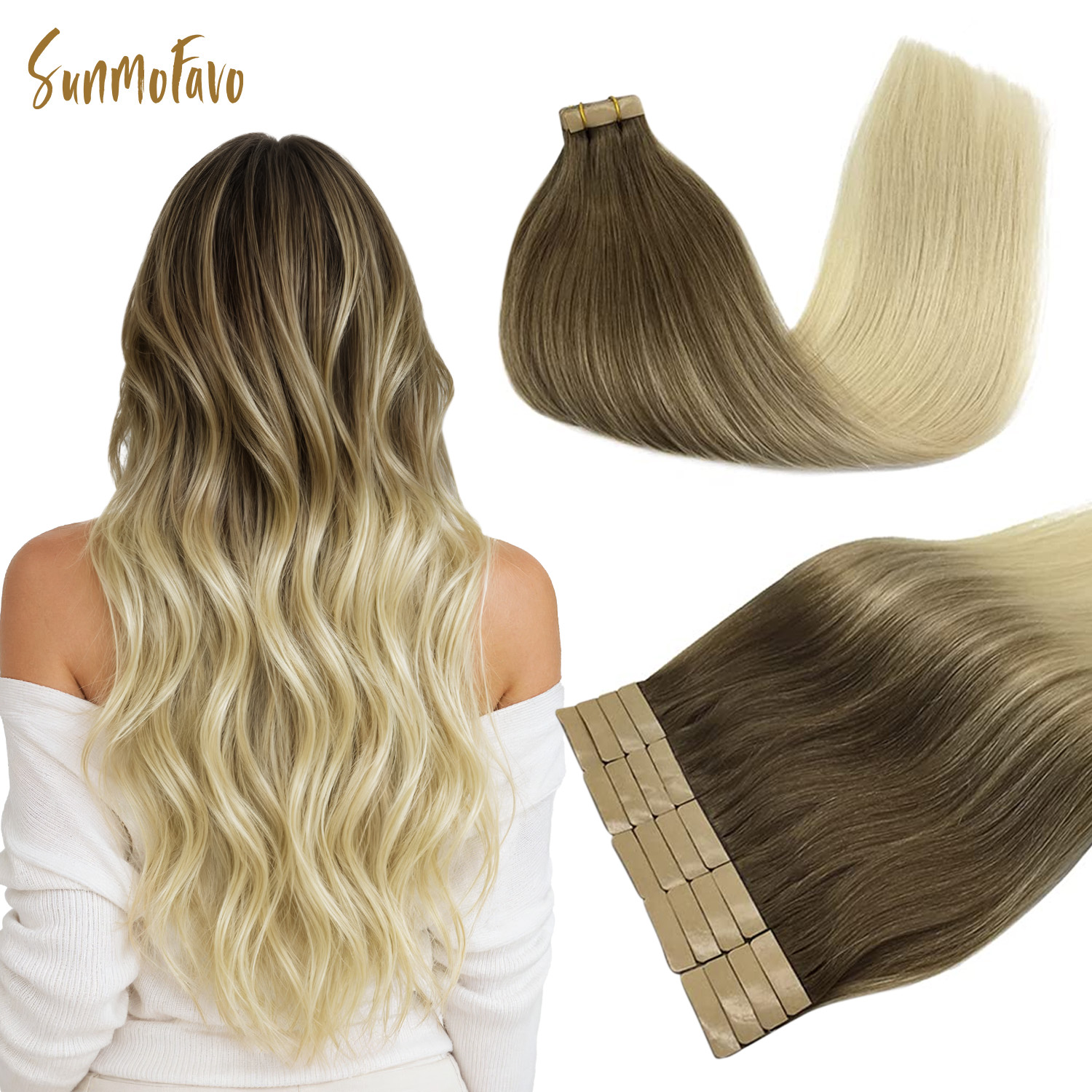 Invisible Tape In Extensions Real Hair - Sunmofavo Görünmez Bantlı Saç Uzatma Seti,