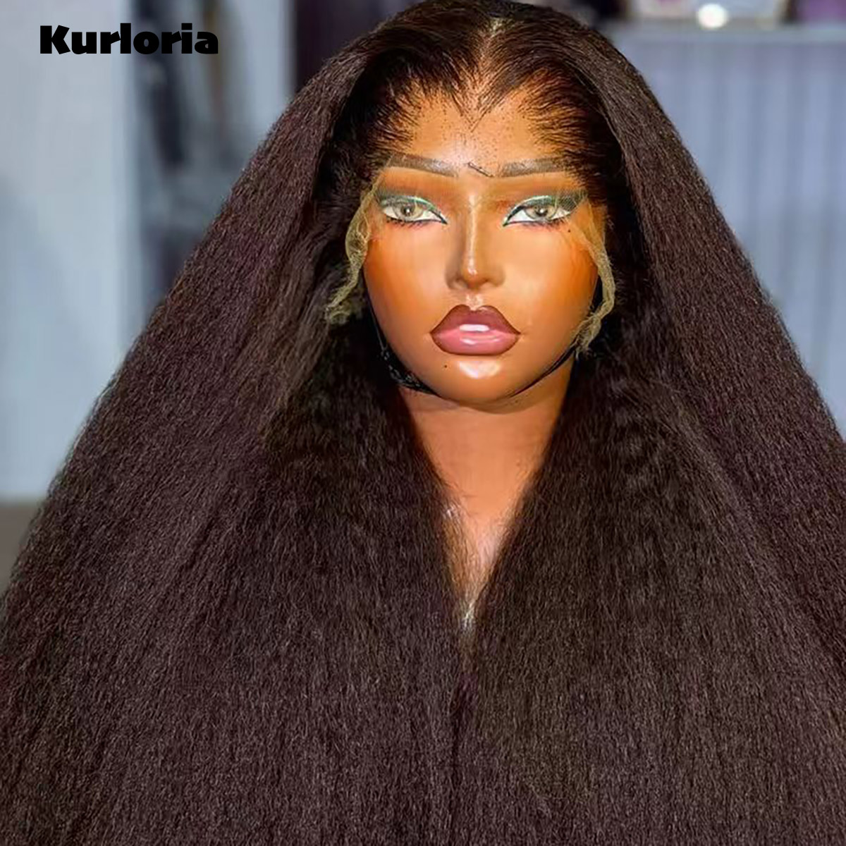 Glueless Wear And Go Human Hair Wig - Doğal Siyah 400 Yoğunluklu Kıvırcık Düz