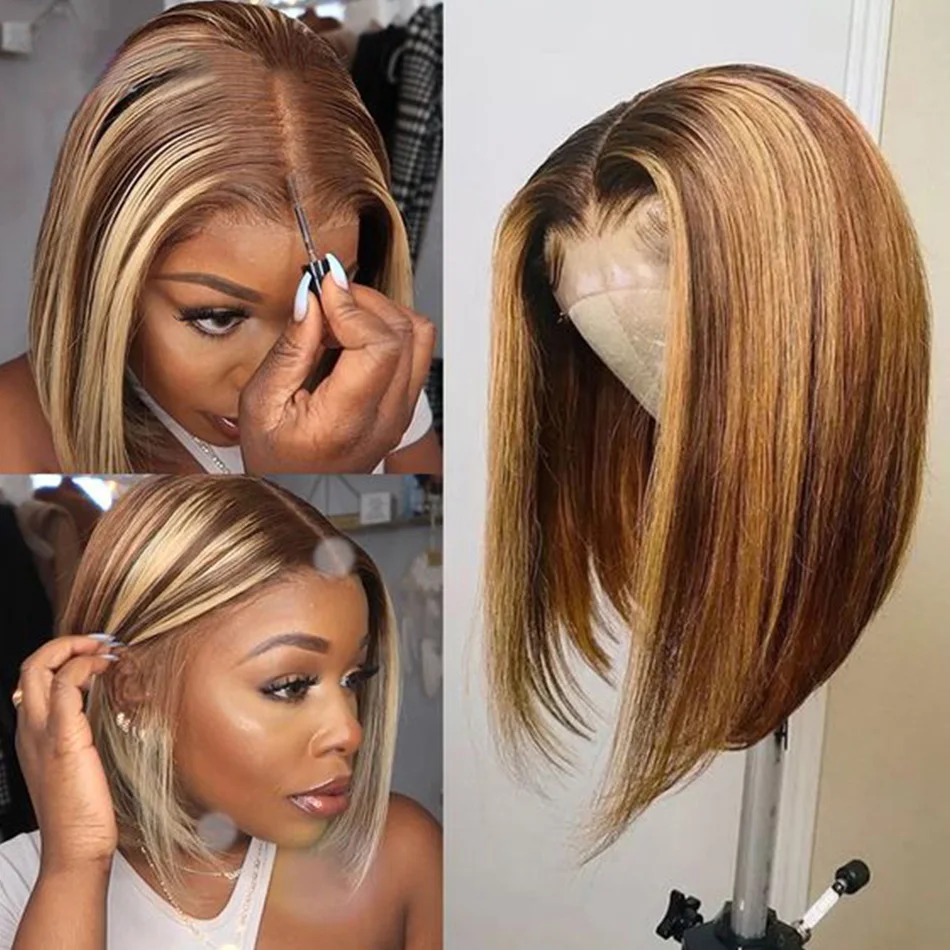 Açık Sarı Peruk, Kısa, Ön Kısm - Pre Parted 13X4 Lace Front Bob Wig incelemesi ve fiyatı