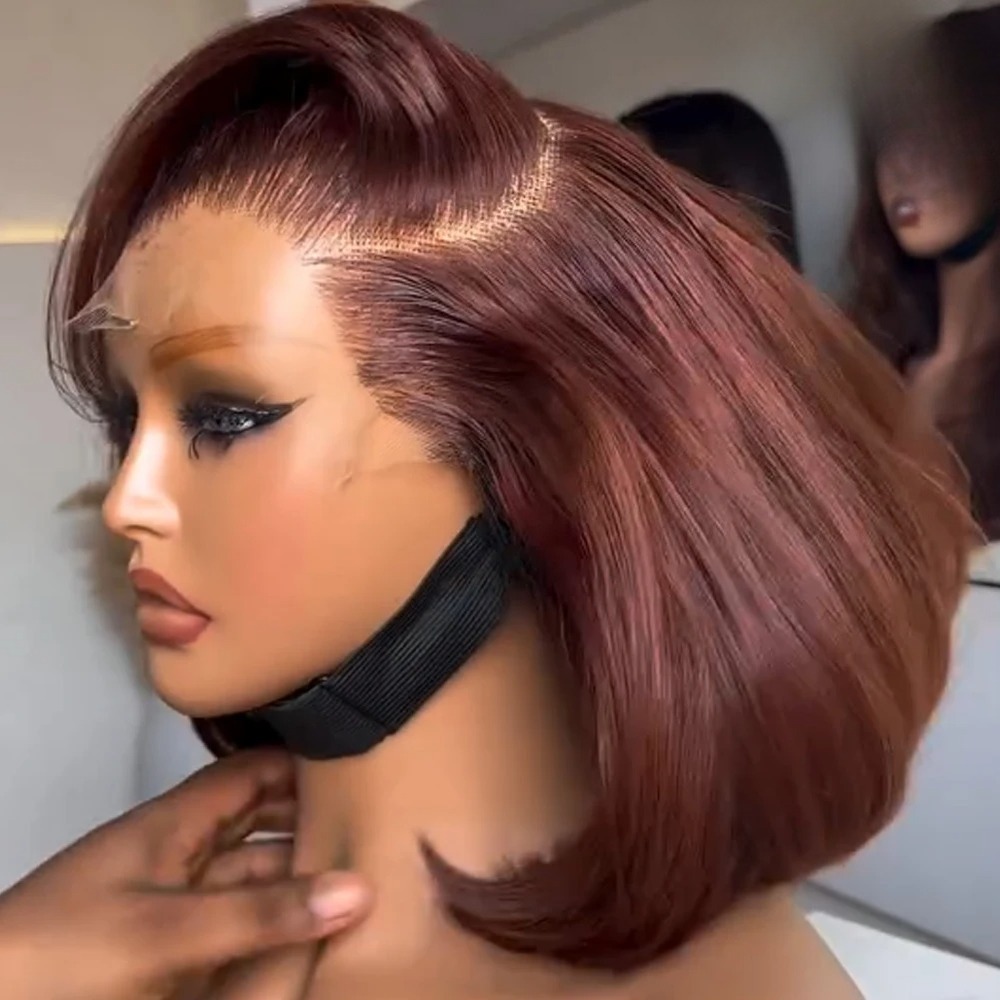 Bob Kırmızımsı Kahverengi HD 1 - Pre Parted 13X4 Lace Front Bob Wig incelemesi ve fiyatı
